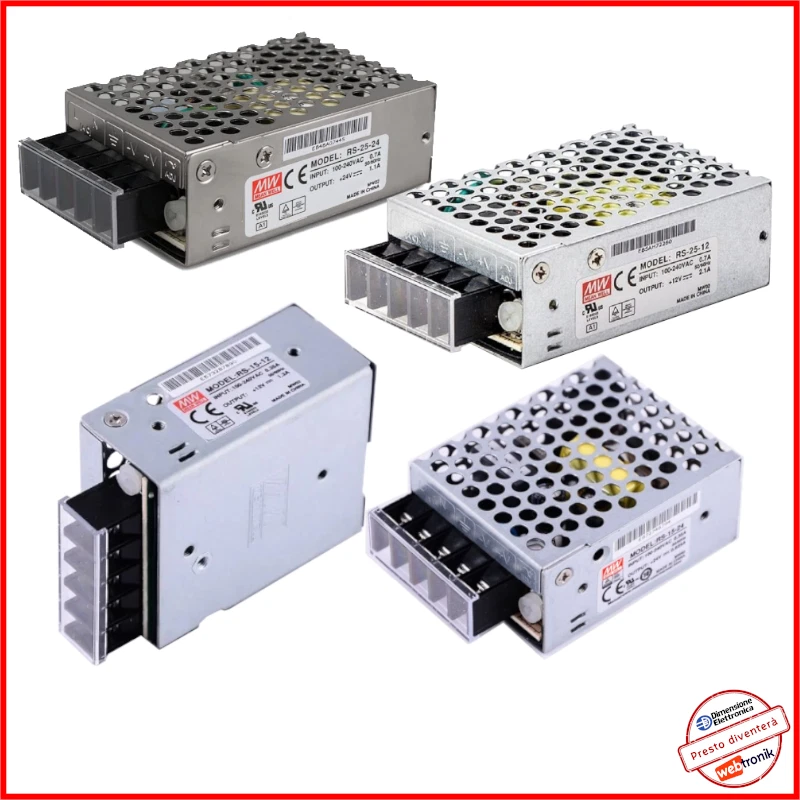 Alimentatore Mean Well 24v 12v RS Striscia Led Power Supply 230v Trasformatore - Immagine 1 di 1