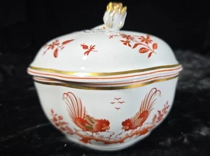 VTG Richard Ginori Vecchio Siena Rust Rooster Cockerel Rosebud Trinket Box - Picture 1 of 11
