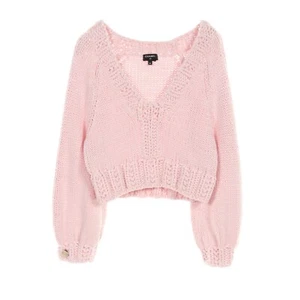 CHANEL Coco Mark Button Knit Top Cotton Silk Pink Size 38 P72757K10439 - Picture 1 of 10