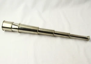 SILBERFARBENES MESSING VINTAGE TELESKOP 4 ETAGEN 17 ZOLL - Bild 1 von 4