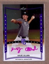2014 Leaf Perfect Game PURPLE AUTO Kolby Allard REAL #1/1 Atlanta Braves