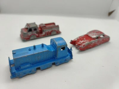 vintage midgetoy lot of 3 car train firetruck ROCKFORD ILL CLASSIC CAR TOYS - Image 1 of 4