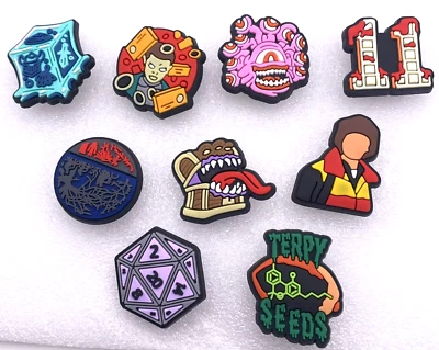 Cantidad 9 JIBBITZ - COSAS EXTRAÑAS iconos coloridos - dijes de zapatos de PVC para cocodrilos #21 Foto 1 de 2