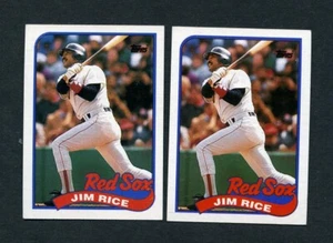 NEW!! 1989 TOPPS #245 JIM RICE RED SOX BACK TEXT ERROR VARIATION PAIR - Picture 1 of 2