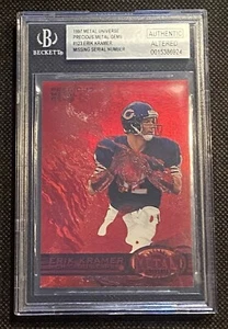 1997 Metal Universe Precious Metal Gems Red Erik Kramer # 123 BGS Authentic Alt - Picture 1 of 2