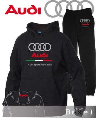 TUTA STAMPATA AUDI RACING SPORT TEAM ITALIA A1 A3 A4 A5 FELPA+PANTALONE COL N/N  - Image 1 of 3