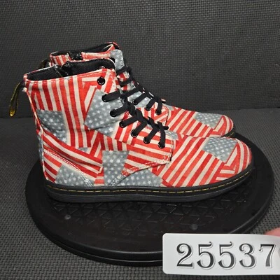 Botas Dr. Martens Marley Bandera Americana Niñas Talla 3 Rojo Blanco Azul Botines con Cordones Foto 1 de 4