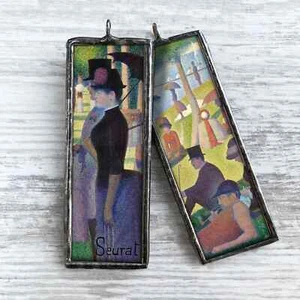 Sunday in the Park Seurat Art Christmas Ornament NEW Stained Glass Look - Picture 1 of 6