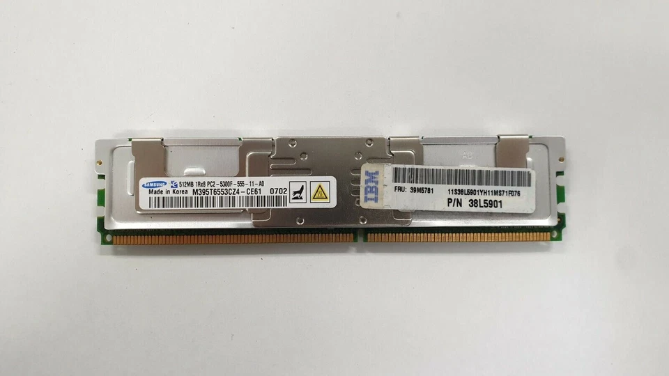 Genuine Samsung M695T6553CZ4-CE61 512MB DDR2 667 PC2-5300F ECC FBDIMM RAM - Image 1 of 2