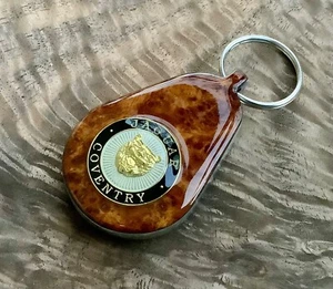 Jaguar Wood Mk2,XK8,XJ8,XJ6,XKE,XK120,XK140,XK150,3.8S Key Ring,Keychain,Key Fob - Picture 1 of 2