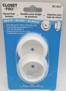 John Sterling Closet Rod Socket Plastic White 1-1/4" BC-0037. Factory Sealed New - Picture 1 of 3