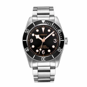 41mm CORGUET Black Dial Sapphire Glass Japan NH35A Miyota Automatic Mens Watch - Picture 1 of 6