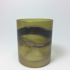 Isgard Moje Wohlgemuth Glas Bechervase zylindrisch Vase 9 cm signiert 1973 grün 