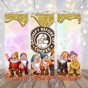 The Seven Dwarfs Grumpy Before My Coffee 20 oz Stainless Steel Tumbler Handmade - Picture 1 of 1