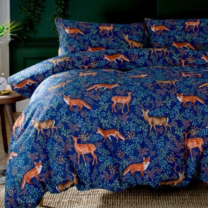 Deyongs Fox and Deer Duvet Set Navy King