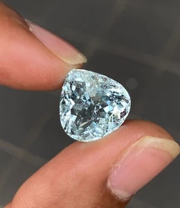 Blue heart Aquamarine, 8.09cts unheated stone from Nigeria, 14MM heart cut Aqua - Picture 1 of 8