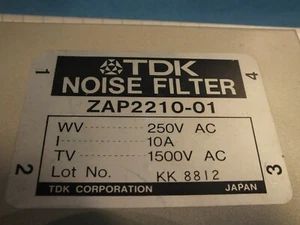 TDK ZAP2210-01 250VAC/10A/1500VAC Noise filter - Picture 1 of 4