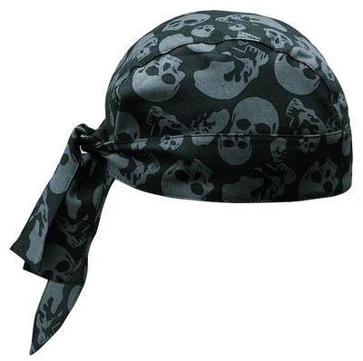 EGOCHEF Bandana Kochmütze Skulls schwarz (Motivdruck Totenköpfe) ★TOP★