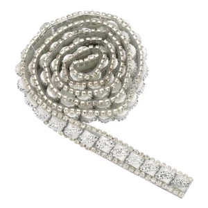 1 Yard Rhinestone Ribbon Mesh Wrap Roll Sparkling Wedding Decor UPP - Picture 1 of 10