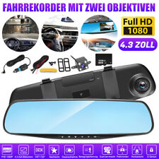 Rearview Mirror Car DVR Dual Dash Cam 1080P HD Camera Front Rear Video Recorder