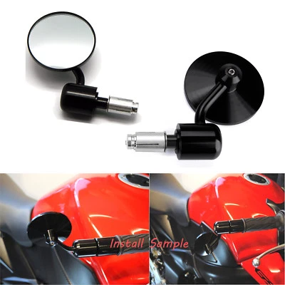 Par de espejos retrovisores laterales redondos de 7/8" para Yamaha Honda Foto 1 de 4