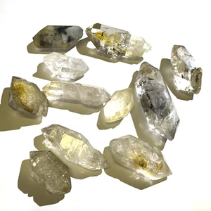 11 Stck. Natürlicher Herkimer Diamant Schwarz Phantom Quarz Kristall Mineral Probe - Bild 1 von 3