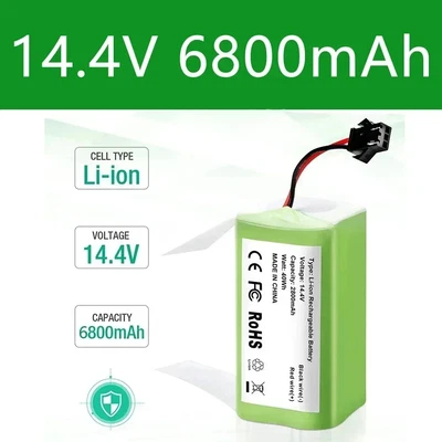 14.4V 6800mAh Battery for For 990 1090 Tesvor X500 Ecovacs Deebot N79
