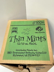 Vintage Girl Scout Cookies Thin Mints Case Cardboard Box Only - Picture 1 of 14
