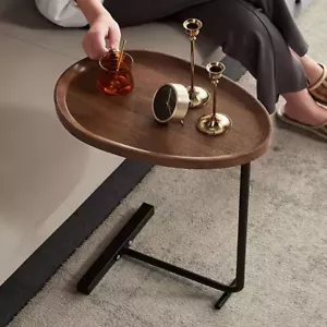C Shaped Side Table for Sofa Coffee End Tables for Living Room Bedside Tables - Picture 1 of 10