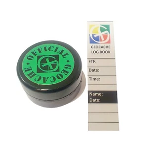 Contenedor redondo magnético Micro Geocaché con pegatina y cuaderno de bitácora RITR impermeable - Imagen 1 de 2