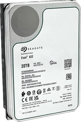 Seagate Exos X22 20TB SATA 6Gb/s 7200RPM 3.5" Enterprise HDD - ST20000NM004E - Image 1 of 3
