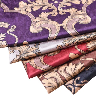 100X145cm Floraler Samtähnlicher Stoff Sofa Sitzkissen Vorhang Tischdecke - Bild 1 von 4