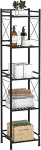 5 Tier Shelving Unit, Freestanding Bathroom Storage Shelves, Metal Heavy Duty St - Picture 1 of 6