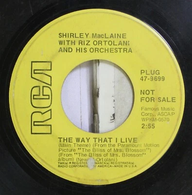 Promo Soundtrack Bliss Of Mrs. Blossom 45 Shirley Maclaine - The Way That I Live - Image 1 of 2