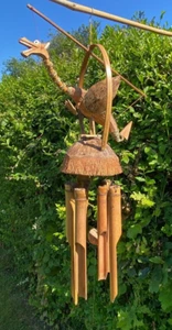 STUNNING BAMBOO LARGE WINDCHIME - DRAGON (FREE TRADE FROM BALI) - Picture 1 of 2