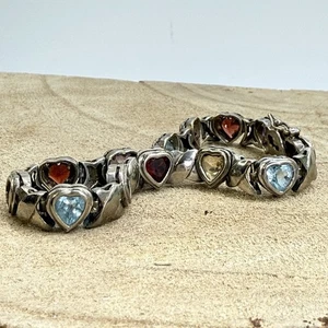Sterling Silber Herz Armband Amethyst, Granat, Citrin, Blautopas Armband - Bild 1 von 19
