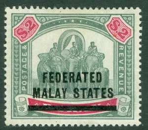 SG 12 Malaysia Federated state 1900. $2 green & carmine. A fine fresh mounted... - Picture 1 of 1