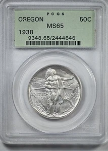 1938 Oregon Trail Classic Commemorative Half Dollar 50C PCGS MS65 OGH - Picture 1 of 5