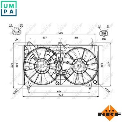 FAN ENGINE COOLING 47567 FOR 1UR-FSE/FE 4.6L 2UR-FSE 5.0L 8cyl - Image 1 of 4