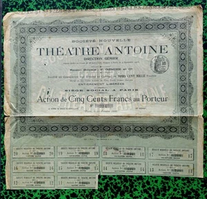 Paris X ème 14 Bld de Strasbourg - Très Rare Théâtre Antoine du 15 /10/1906 - Picture 1 of 1