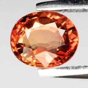 💎 Zafiro naranja ovalado VVS 0,66ct 5,5x4,7 mm - Piedra preciosa Songea - Imagen 1 de 4