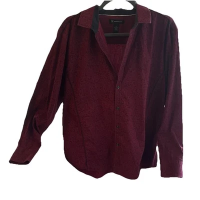 Camisa de cachemira con textura borgoña XL INC International Concepts para hombre Foto 1 de 4