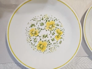 5 Vintage Corelle Salad Plates APRIL PATTERN Yellow Floral 8 1/4" Very Good 70's - Picture 1 of 11