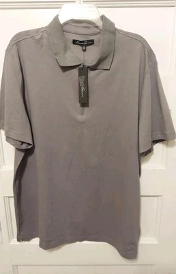 Nueva Camisa Polo Kenneth Cole New York Para Hombres Talla XXL Gris Cuarto Cremallera Manga Corta Foto 1 de 4