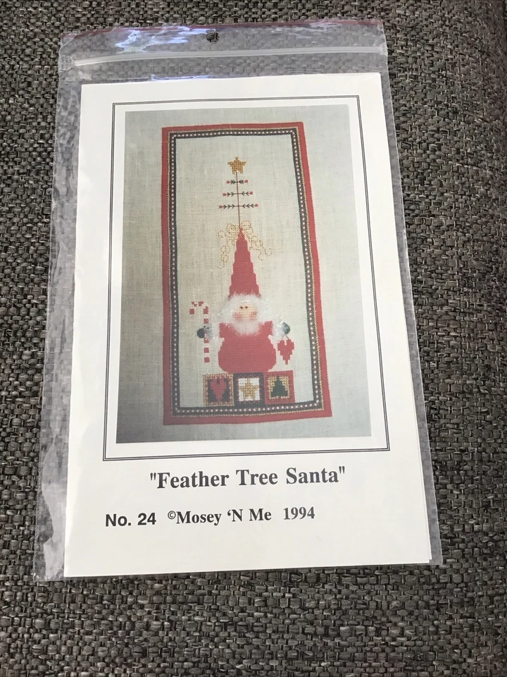 Mosey 'N Me "Feather Tree Santa" Counted Cross Stitch Pattern 1994 - Image 1 of 2