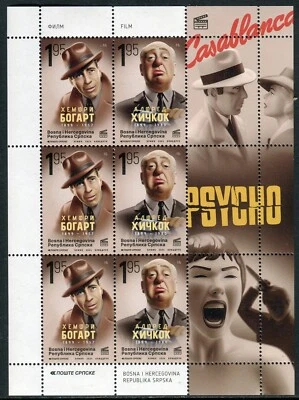 BOSNIA SERBIA(394) - Legends of Cinema - Bogart - Hitchcock - MNH Sheet - 2024 - Image 1 of 2