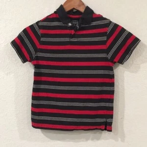 Arizona Jean Boys Sz S 6 Polo Shirt Red Striped Short Sleeve 100% Cotton Preppy - Picture 1 of 9