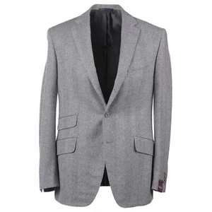 Sartoria Partenopea Slim-Fit Gray Herringbone Cashmere Sport Coat 40R (Eu 50) - Picture 1 of 8