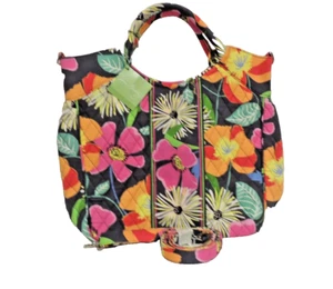 $64.00 VERA BRADLEY TWO WAY TOTE CROSS-BODY BAG IN JAZZY BLOOMS PATTERN NWT - Picture 1 of 4