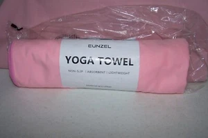Eunzel Pink Yoga Towel Non-Slip Yoga Mat Absorbent Lightweight 72" L x 26" W - Picture 1 of 3